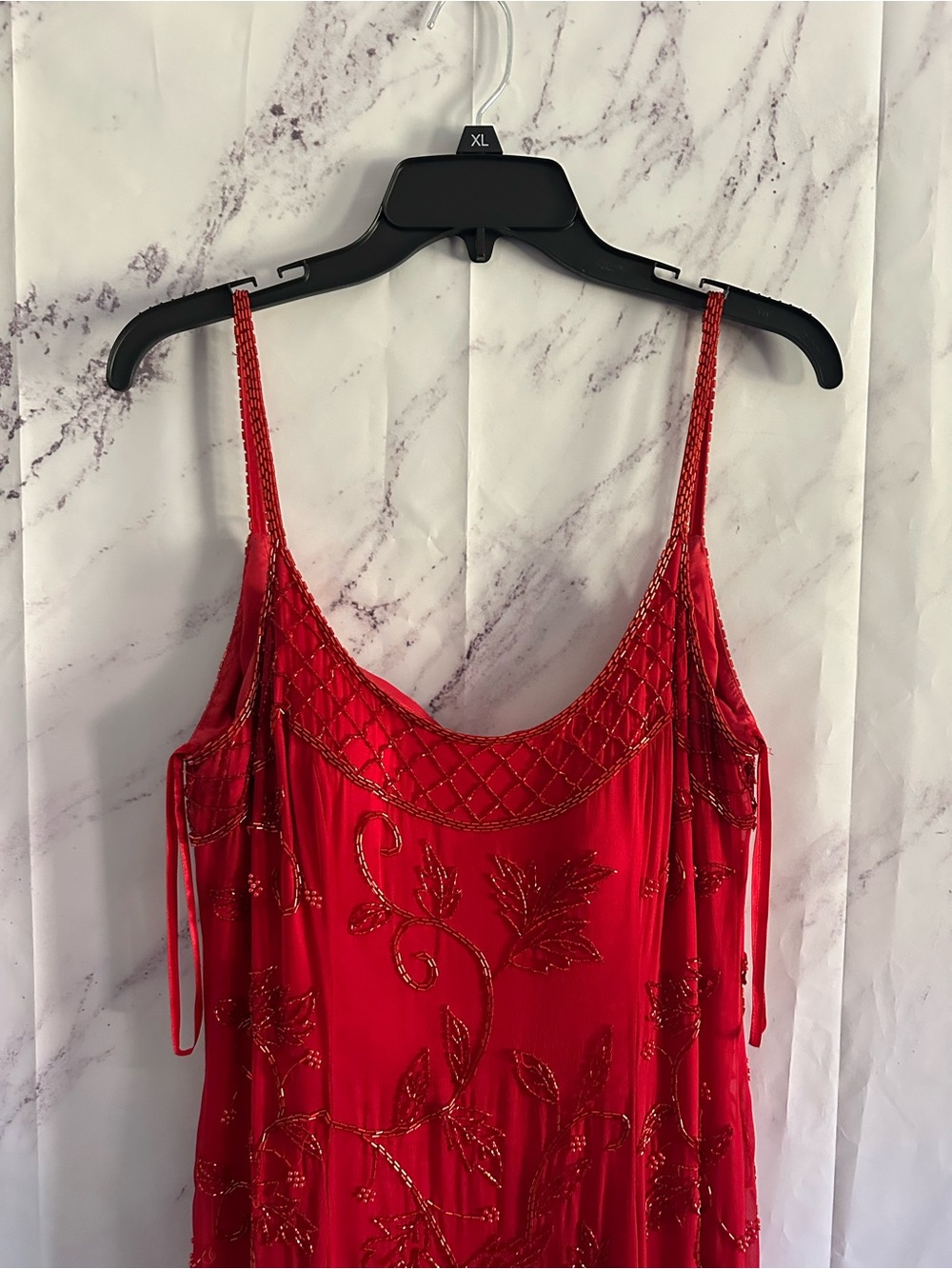 VINTAGE 1999 ALYCE DESIGNS BEADED FORMAL DRESS RED WOMENS MEDIUM GREAT CONDITION - Picture 5 of 16